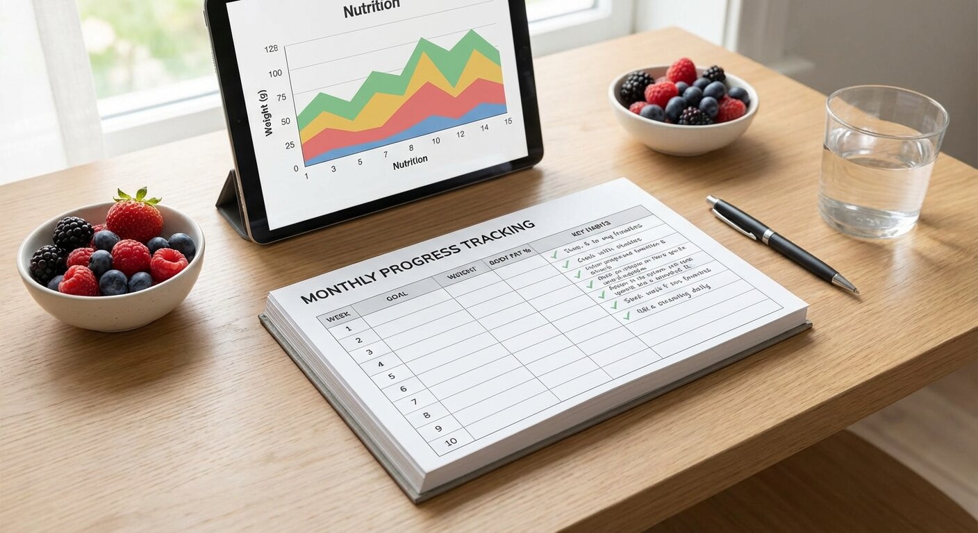 Monthly progress tracking chart template