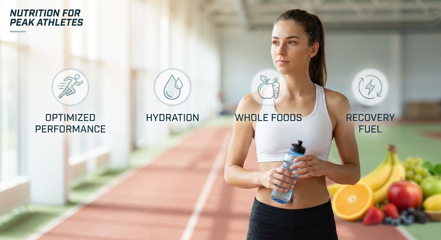 An athlete at peak performance, showcasing the result of optimized training and nutrition