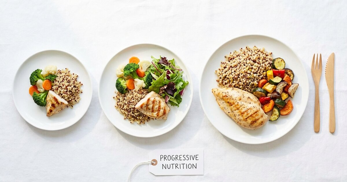 Gradually increasing portion sizes on plates - complete reverse dieting guide