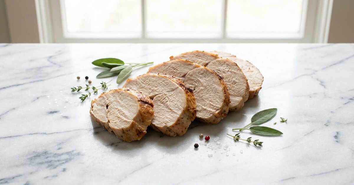 Sliced turkey breast meat - 29g protein, 0g carbs, 1g fat per 100g